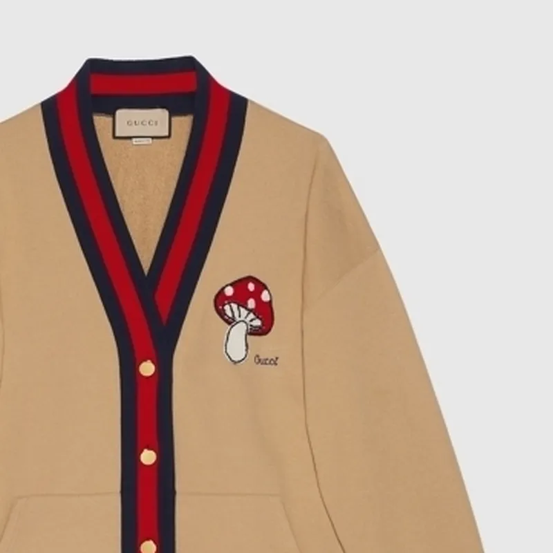 GUCCI Embroidered Jersey Cardigan-4