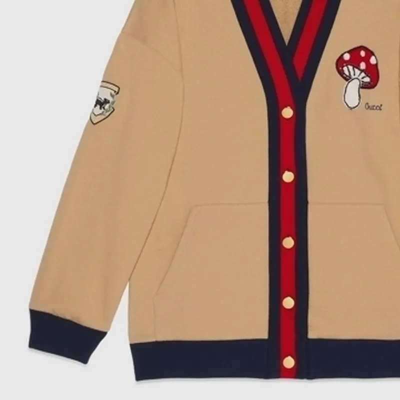 GUCCI Embroidered Jersey Cardigan-5