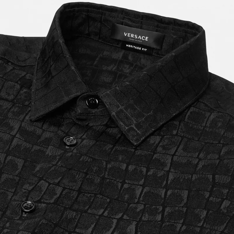 VERSACE Crocodile Jacquard Pattern Shirt-4