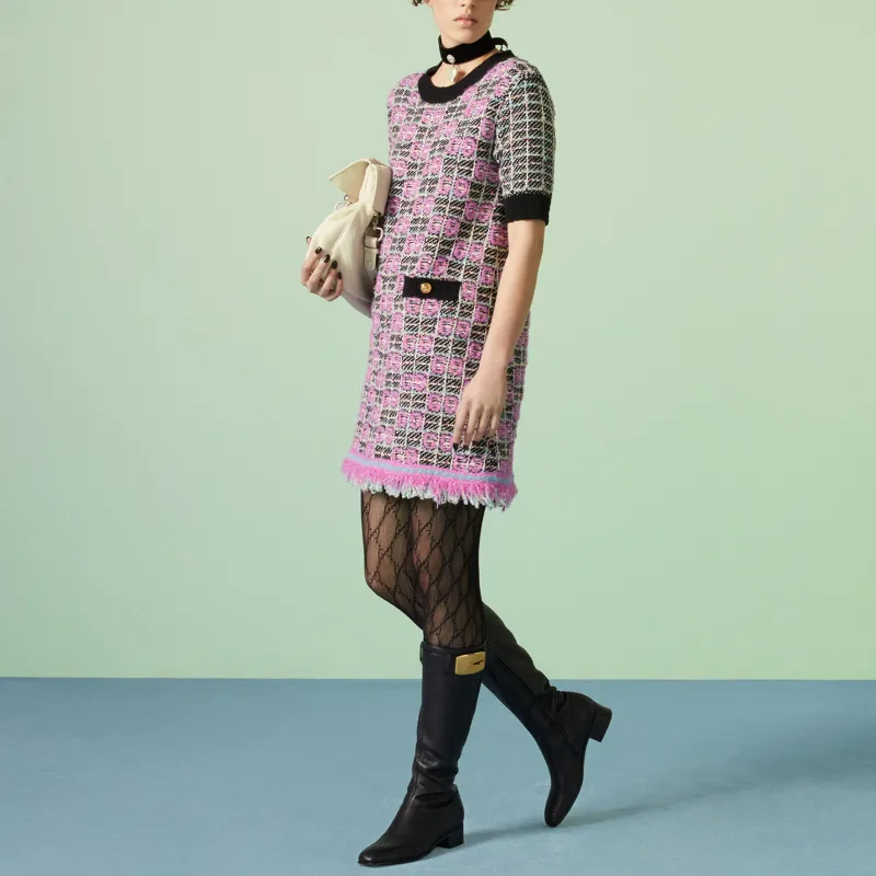 GUCCI FW23 Short Sleeved Dresses Women's Multicolor-3