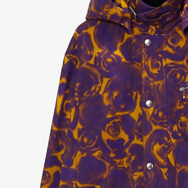 Burberry Rose print Hooded Jacket-1