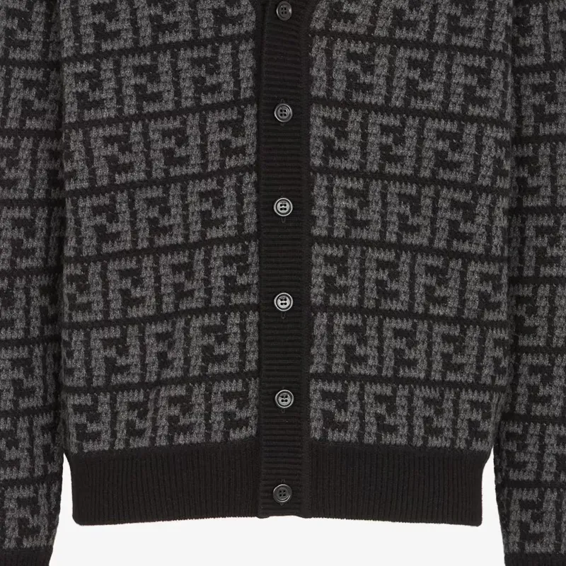 FENDI Monogrammed Button Up Cardigan-11