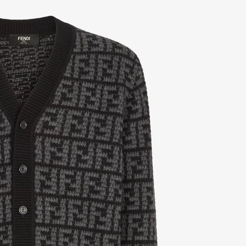 FENDI Monogrammed Button Up Cardigan-10