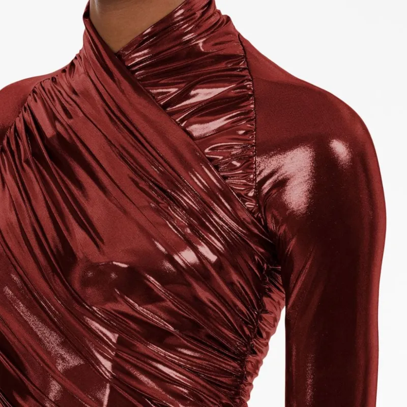 Ferragamo Long-Sleeved Dresses Women's Red-4