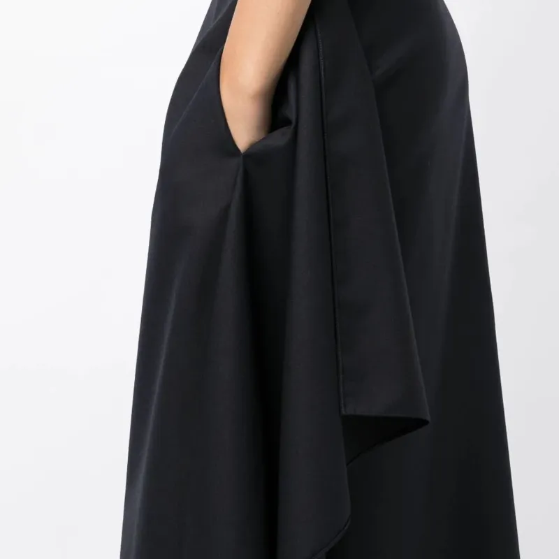 THE ROW Bassia Draped Wool Skirt-4