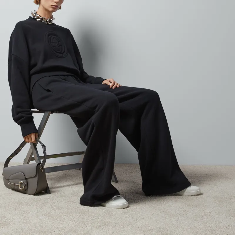 GUCCI Interlocking G Embroidered Jersey Trousers-1