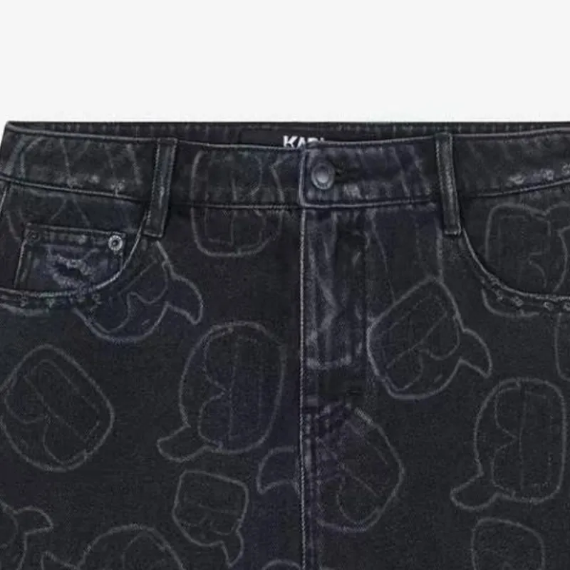 KARL LAGERFELD Denim Short Skirts Women's Black-5
