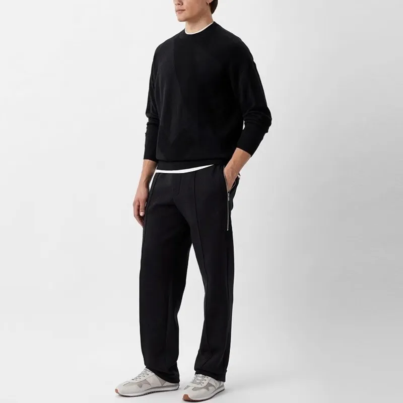 EMPORIO ARMANI Intarsia knit Logo Virgin Wool Jumper-4