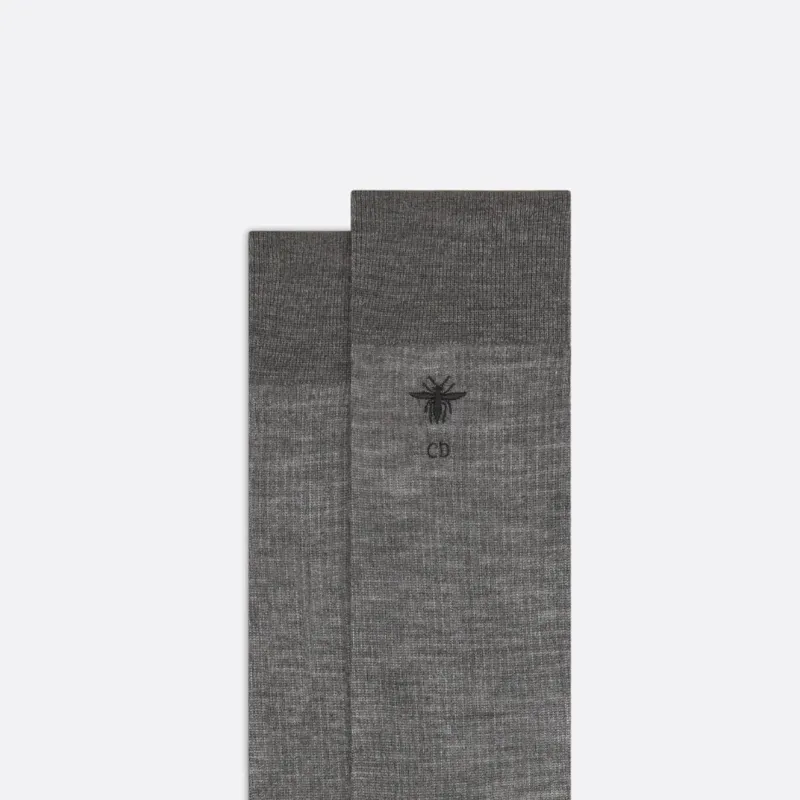 DIOR SS23 Knee-High Socks Women's 1 Pack Gray-3