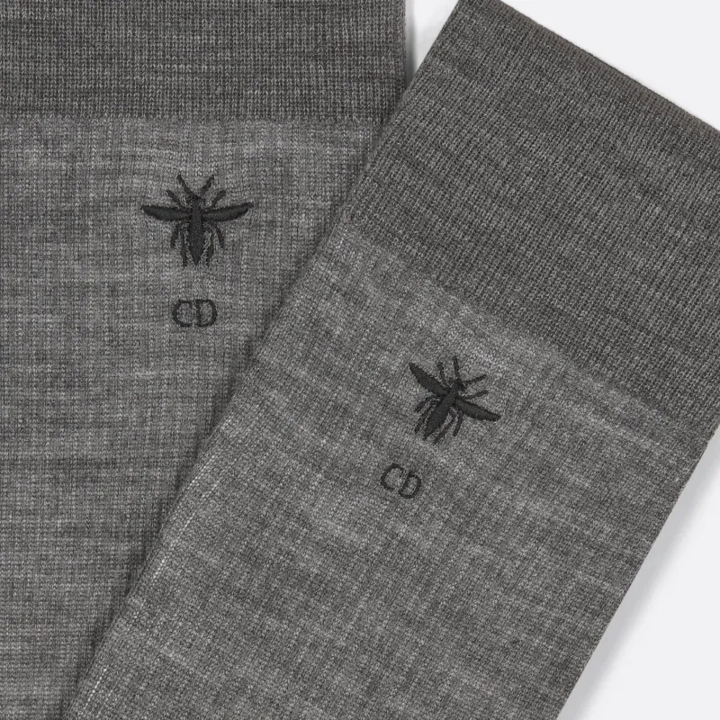 DIOR SS23 Knee-High Socks Women's 1 Pack Gray-2