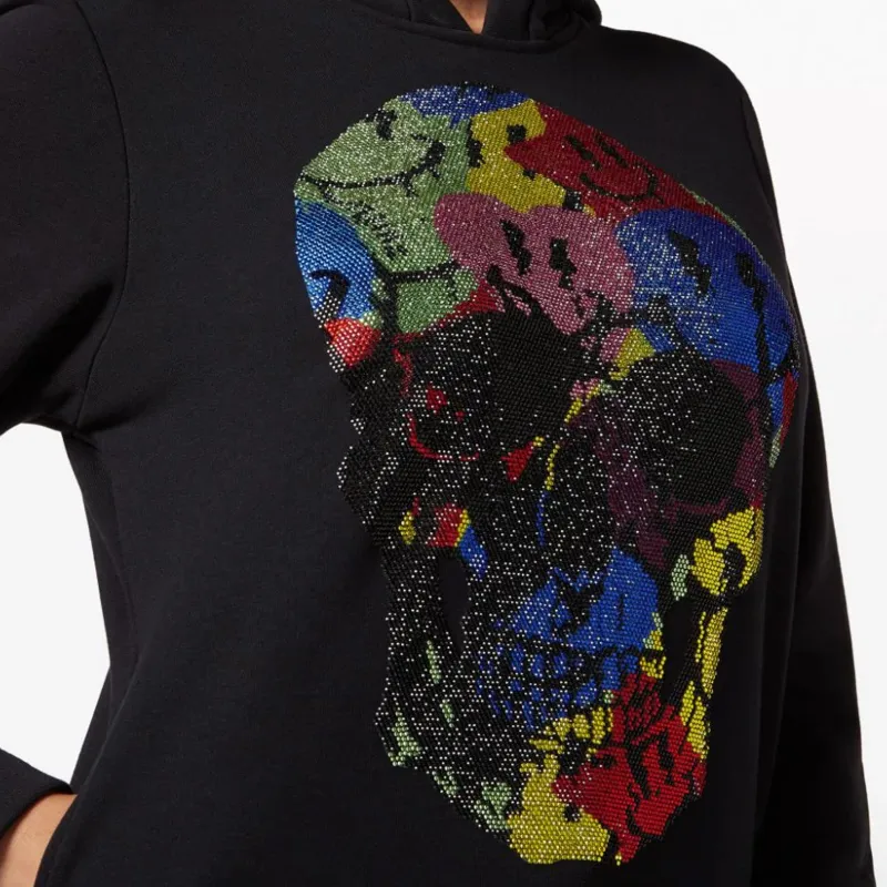 PHILIPP PLEIN Smile Rhinestone embellished Hoodie-4