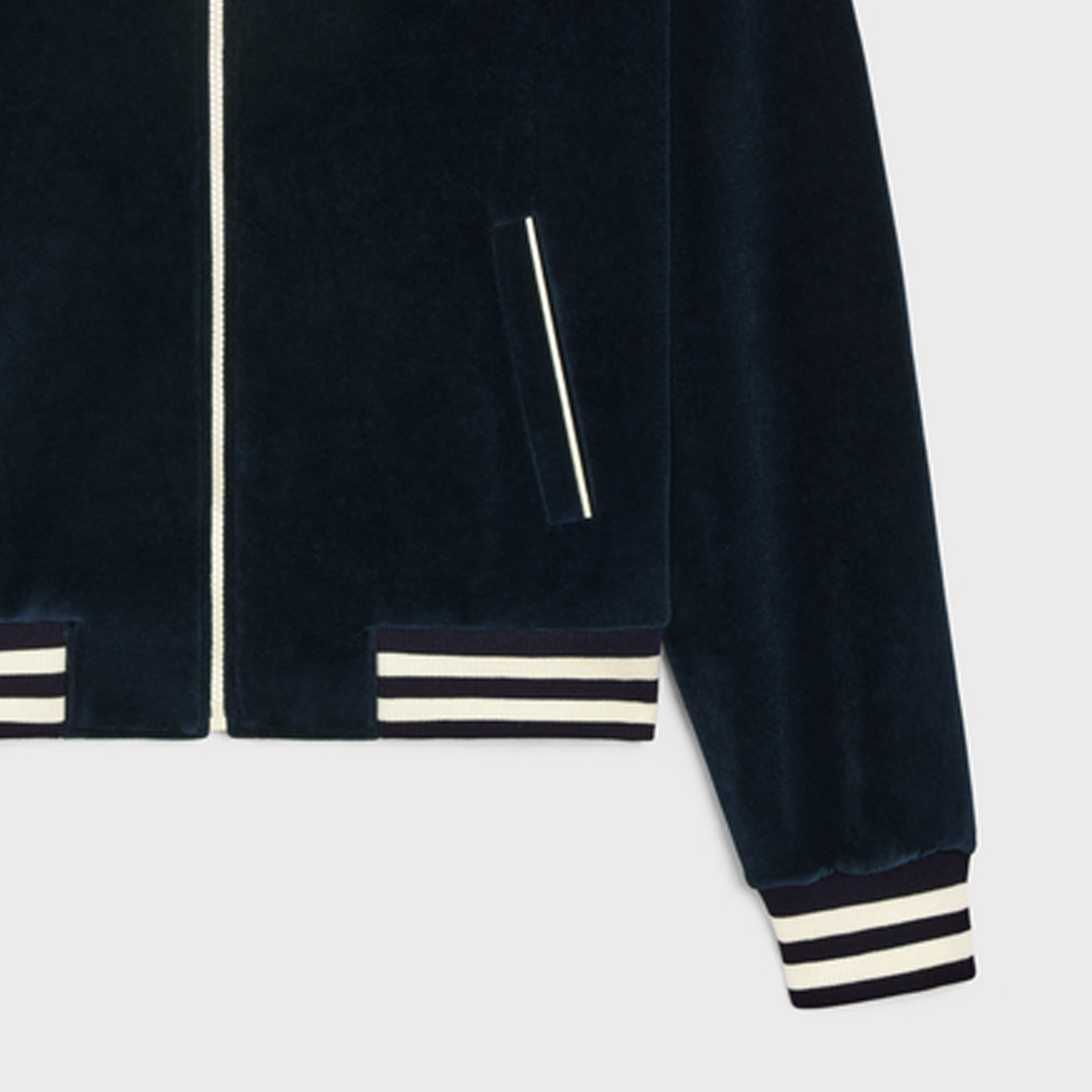 【日本入手困難】TRIOMPHE TEDDY JACKET IN VELVET JERSEY CELINE Triomphe Teddy Jacket in Velvet Jersey - POIZON