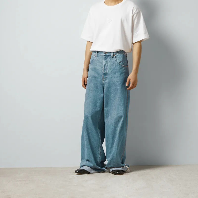 GUCCI Denim GUCCI Label Pants Blue-1