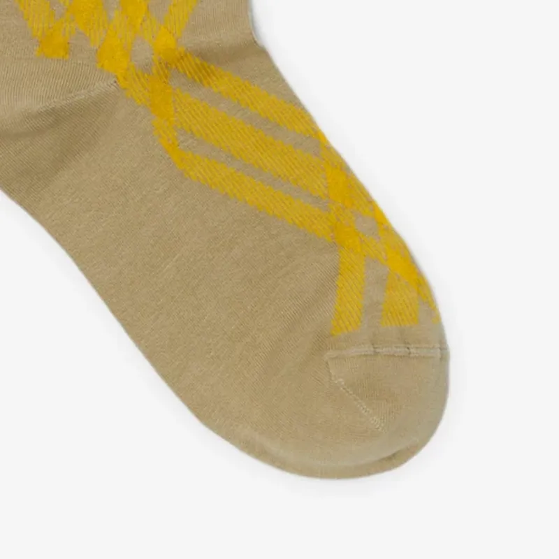 Burberry Mid-Calf Socks Men's 1 Pack Touch Me Not Yellow-4