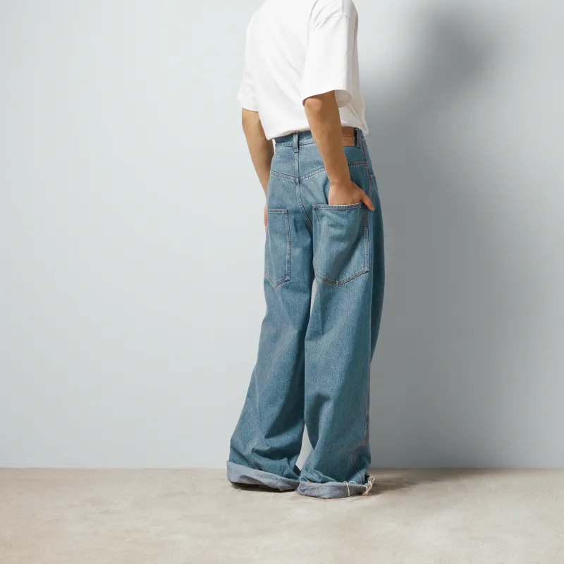 GUCCI Denim GUCCI Label Pants Blue-2