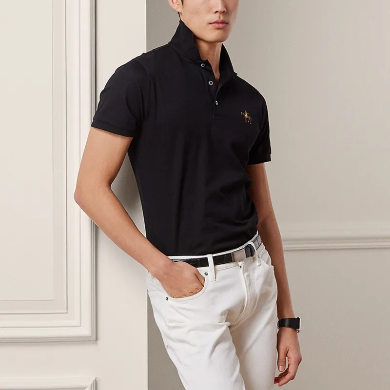 Ralph Lauren Purple Label Logo embroidered Polo Shirt-3