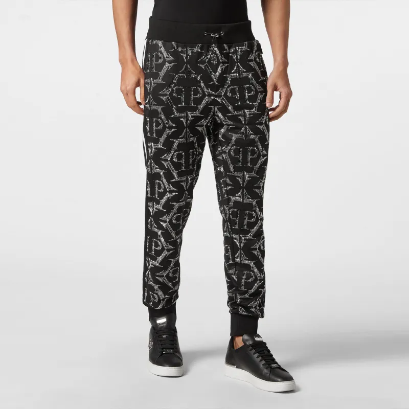 PHILIPP PLEIN Logo print Cotton Track Pants-1