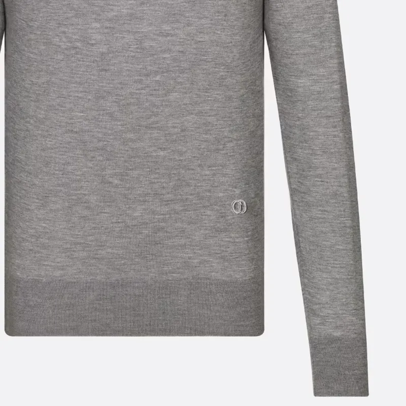 DIOR FW23 Cd Icon Turtleneck Sweater Sweatshirt Unisex Gray-8