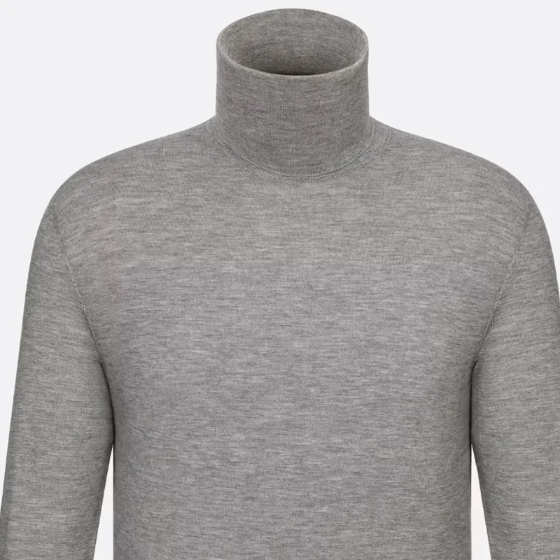 DIOR FW23 Cd Icon Turtleneck Sweater Sweatshirt Unisex Gray-7