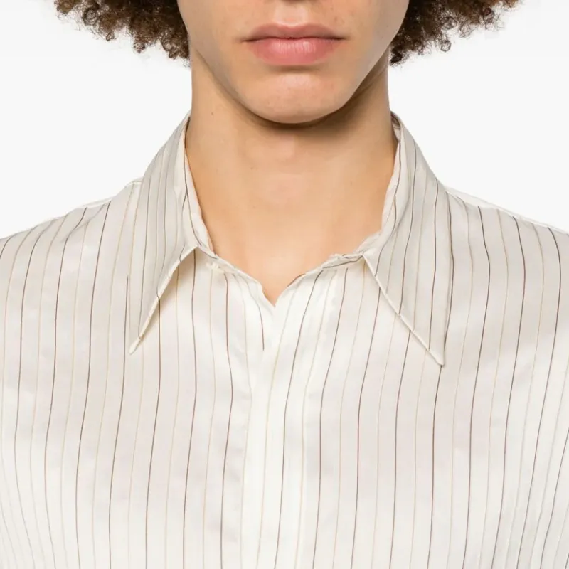 DRIES VAN NOTEN Striped Silk Shirt-4