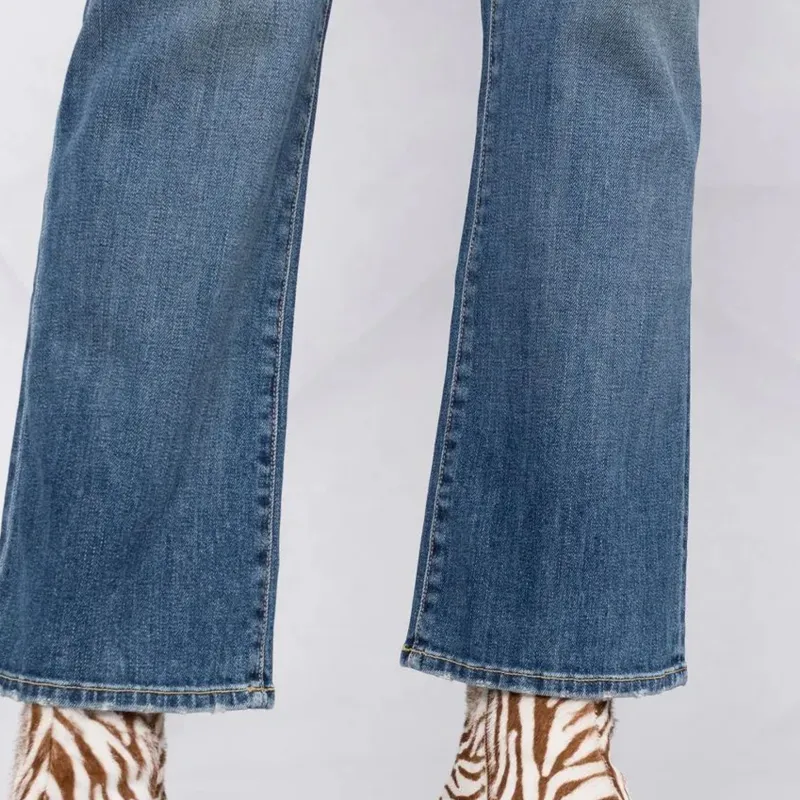 NILI LOTAN High rise Bootcut Bleach effect Jeans-4