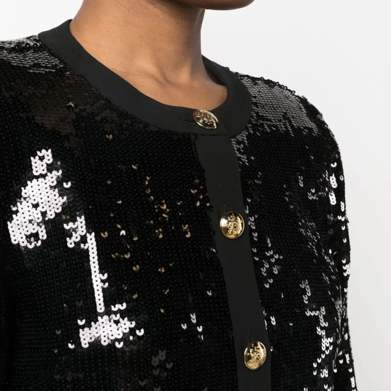 NILI LOTAN Sequin-embellished Buttoned-up Jacket-4