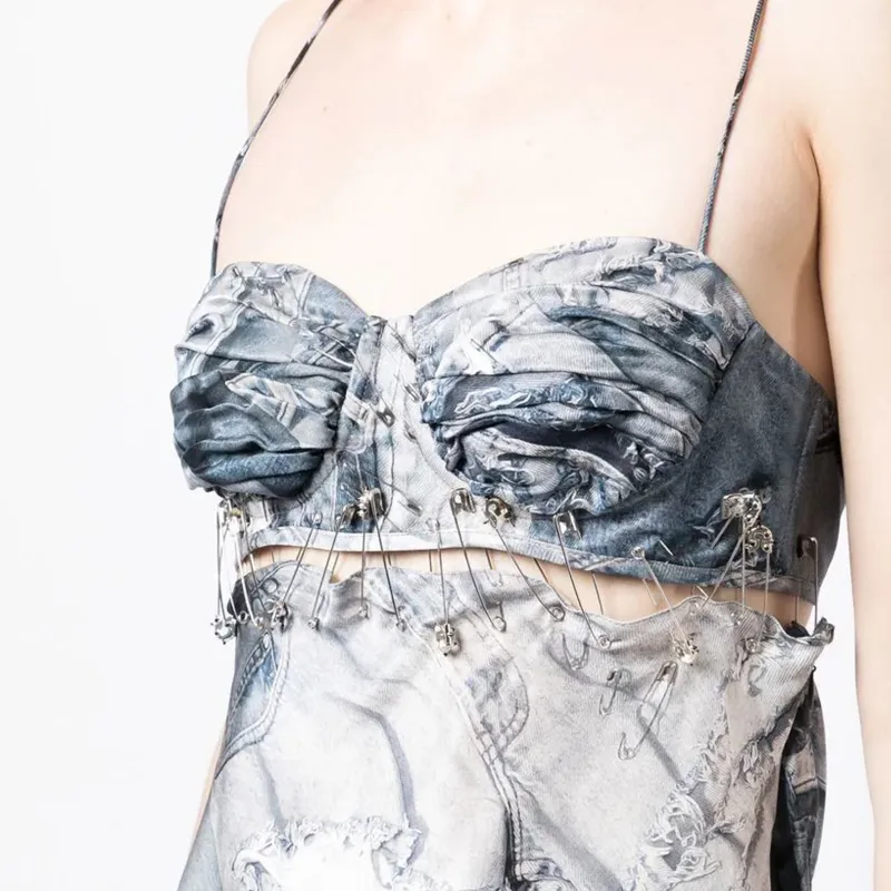 NATASHA ZINKO Denim print Camisole-4