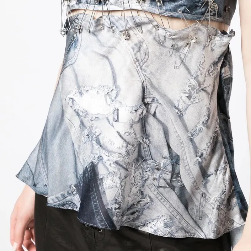 NATASHA ZINKO Denim print Camisole-5