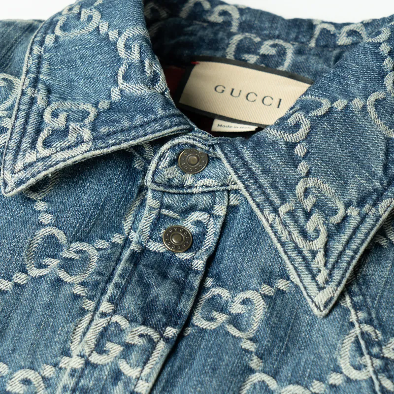 GUCCI Gg Jacquard Denim Jacket-5