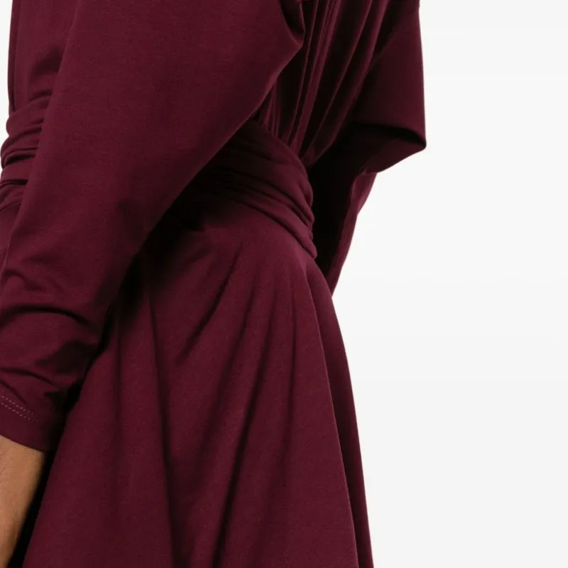 PINKO Long Sleeved Dress Women's Burgundy-4