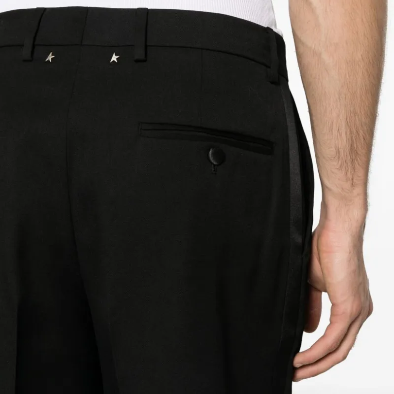 Golden Goose Satin Trim Straight Leg Trousers-4