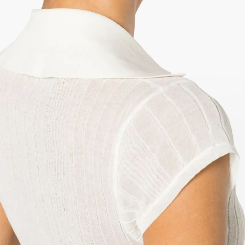 PINKO Ribbed Polo Blouse-4