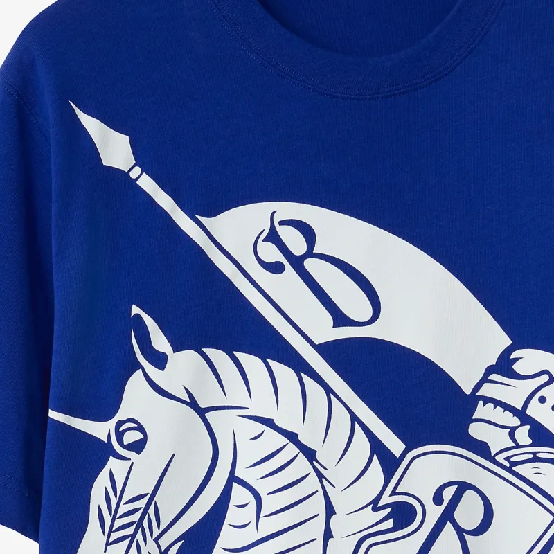 Burberry Equestrian Knight Printed Crewneck T Shirt-5