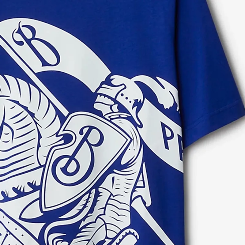 Burberry Equestrian Knight Printed Crewneck T Shirt-9