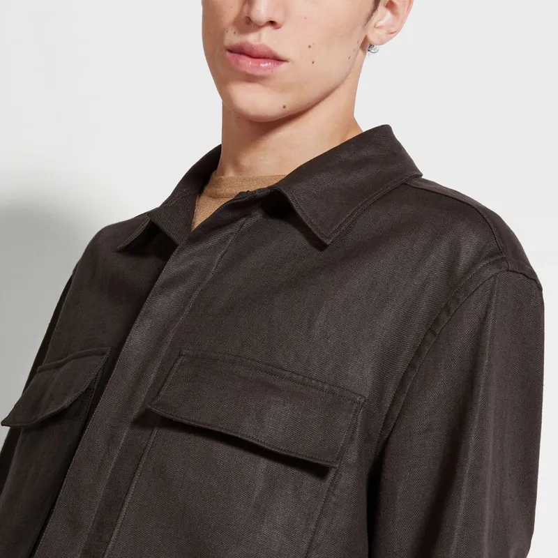 Zegna Linen Shirt Jacket-4