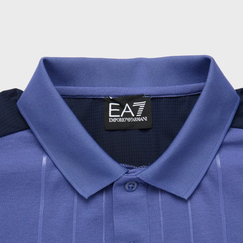 EMPORIO ARMANI EA7 SS24 Polo Shirt Men's Royal Blue-7