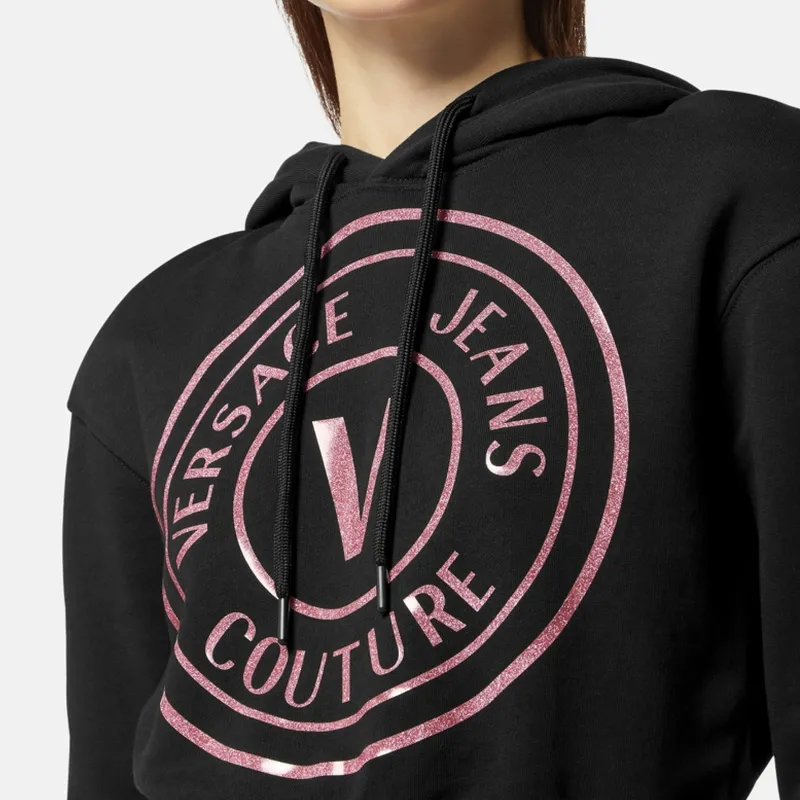 VERSACE JEANS COUTURE Logo print Cropped Hoodie-4