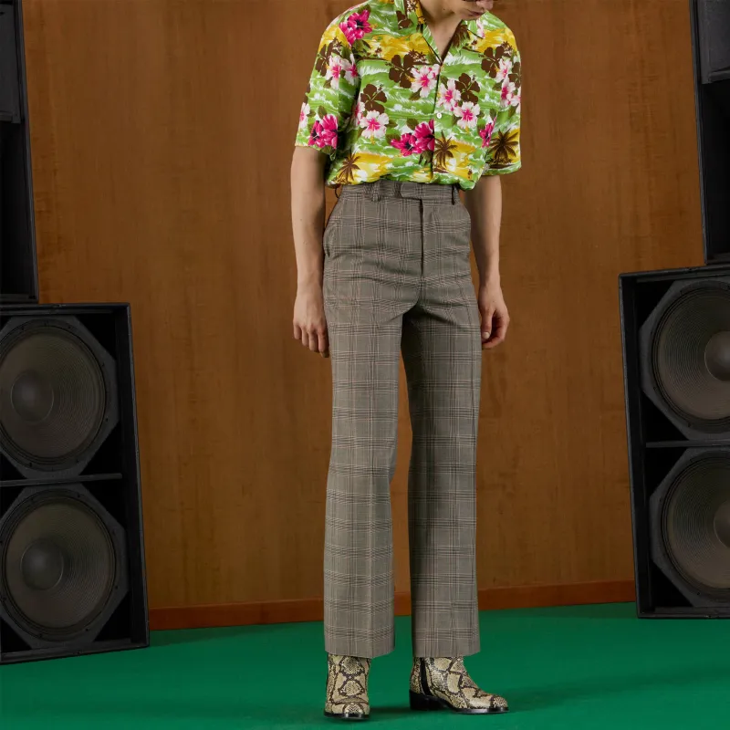 GUCCI Prince Of Wales Wool Check Pants-4