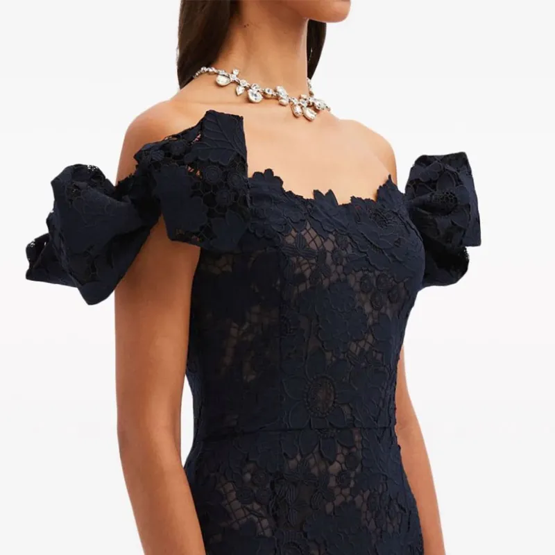 Oscar De La Renta Mixed Botanical Guipure-lace Maxi Dress-4