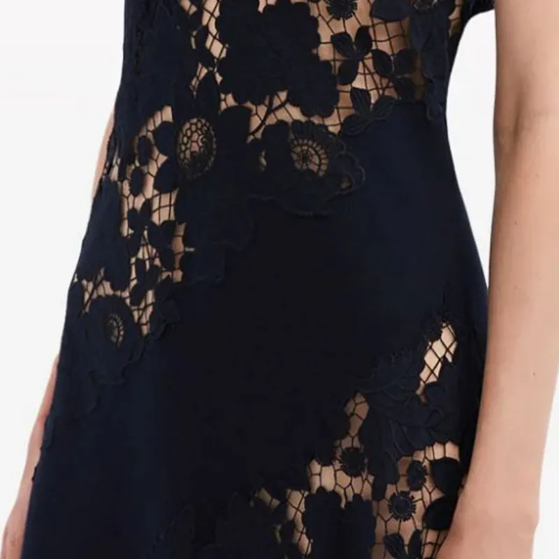 Oscar De La Renta Mixed Botanical Guipure-lace Midi Dress-5