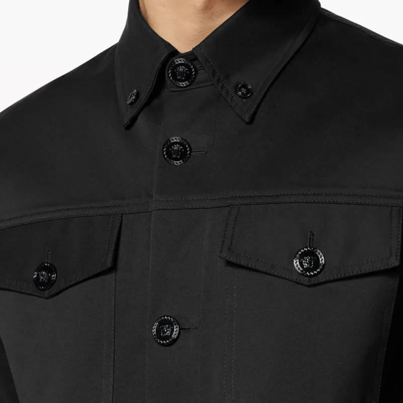 VERSACE Medusa Button Long Sleeved Shirt Jacket-4
