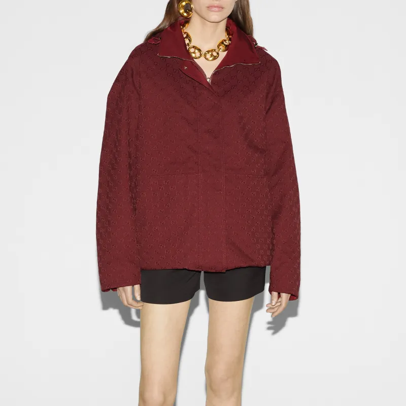 GUCCI Gg All Over Motif Reversible Hooded Parka-3