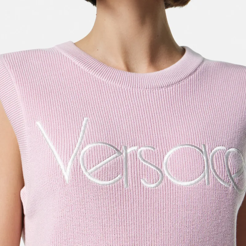 VERSACE 1978 Re Edition Logo Knitted Dress-4