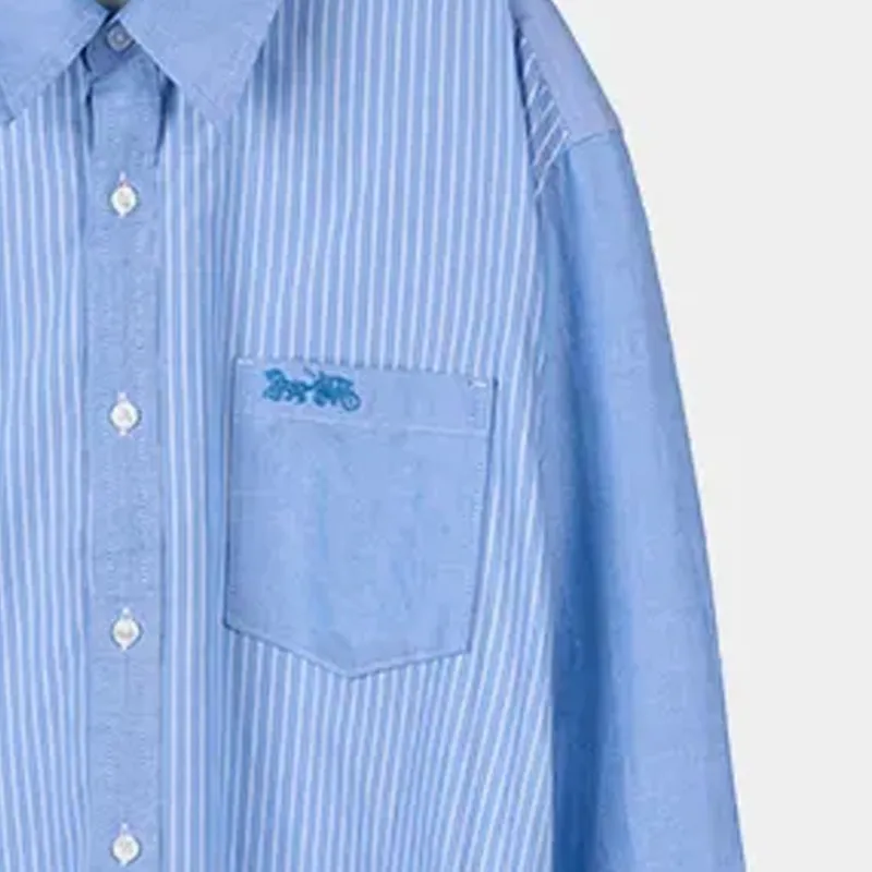 COACH Shirts Men Blue-5