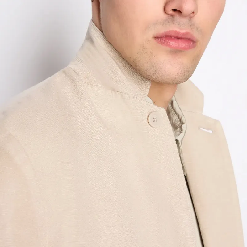 EMPORIO ARMANI SS24 Business Suit Coat Men's Light Khaki-3