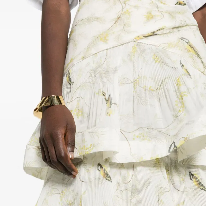 Zimmermann Pleated Tired Midi Skirt-4