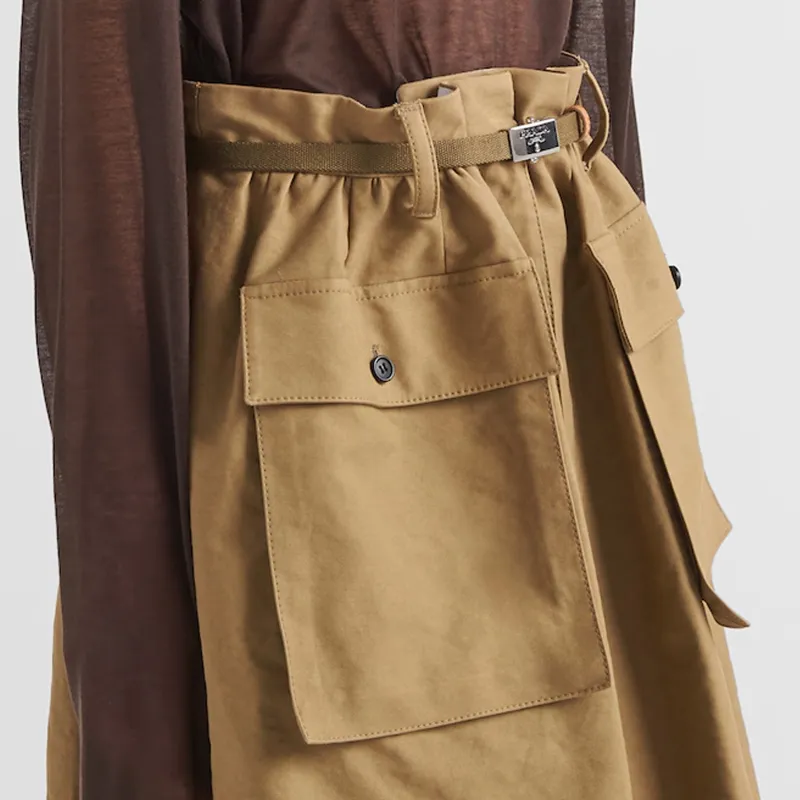 PRADA Casual Long Skirts Women's Olive Green-3