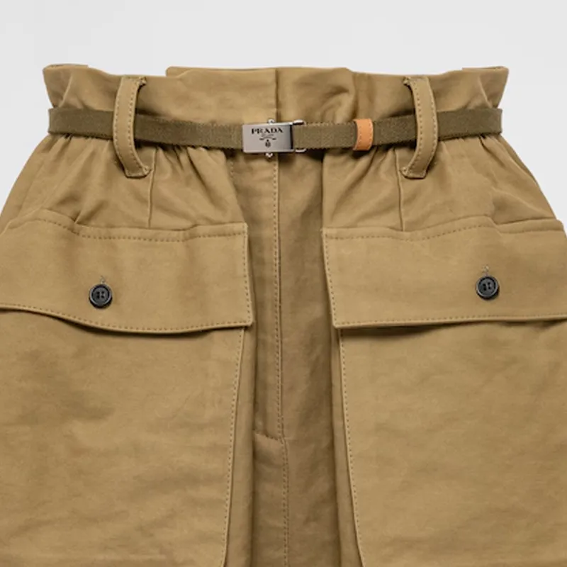 PRADA Casual Long Skirts Women's Olive Green-4