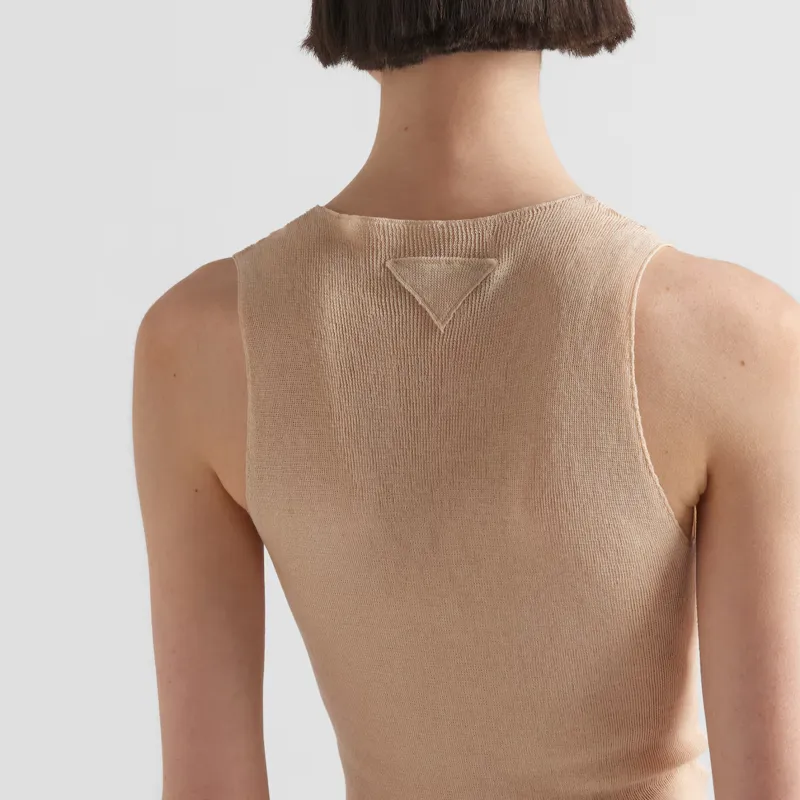PRADA Sleeveless Ribbed Tank Top-4