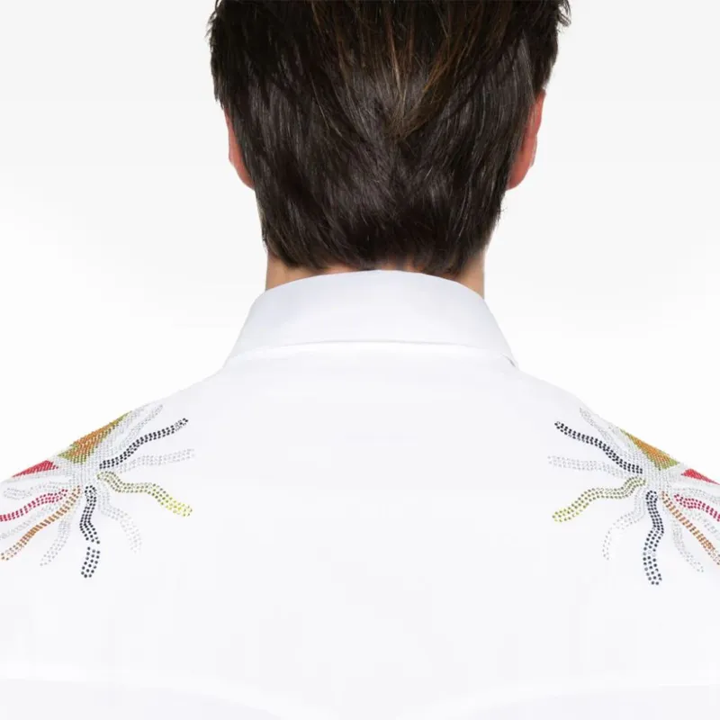 BLUEMARBLE Rhinestone-wings Poplin Shirt-4